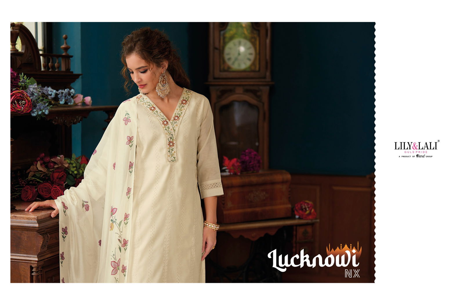 Lucknowi Nx By Lily And Lali Chanderi Silk Readymade Suits Catalog
